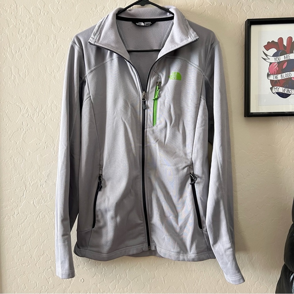 The North Face Light Gray Fleece Zip-Up Jacket